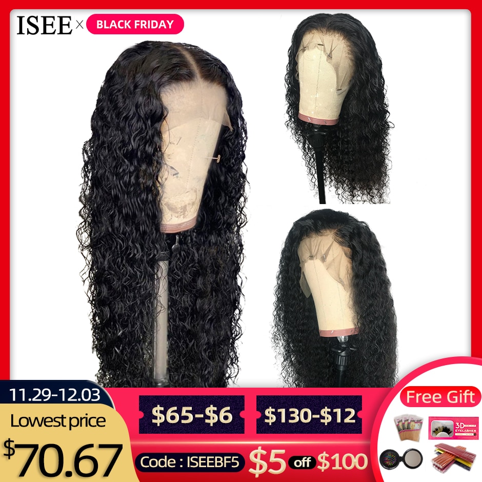 ISEE HAIR Kinky Curly 360 Lace Frontal Wig 150% De..